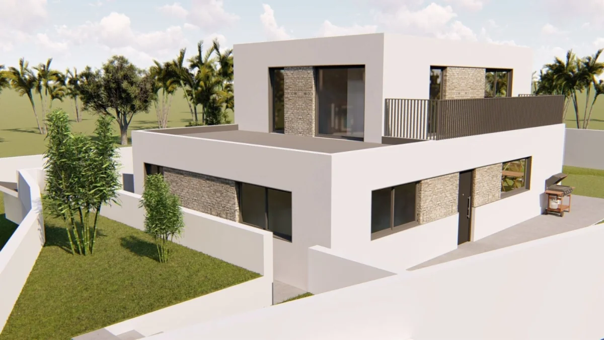 Casa blanca de diseño moderno